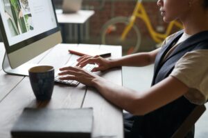 Lady working at desk